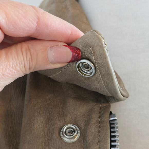 Hot Leathers Leather Biker Motorcycle Jacket Small tan brown - Picture 12 of 17